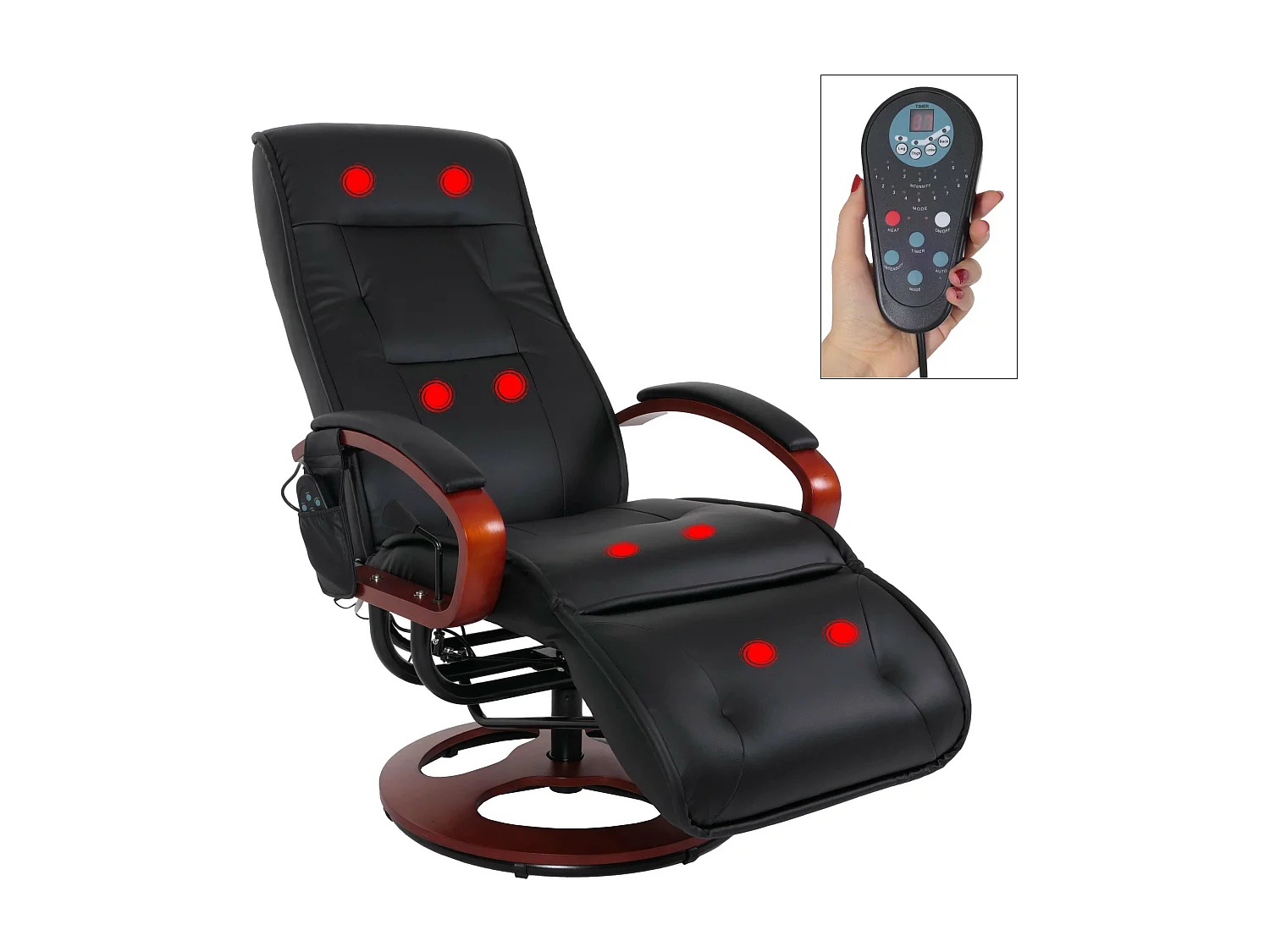 Fauteuil de relaxation avec PVC noire 71 x 48 x 100 cm 04_0006383