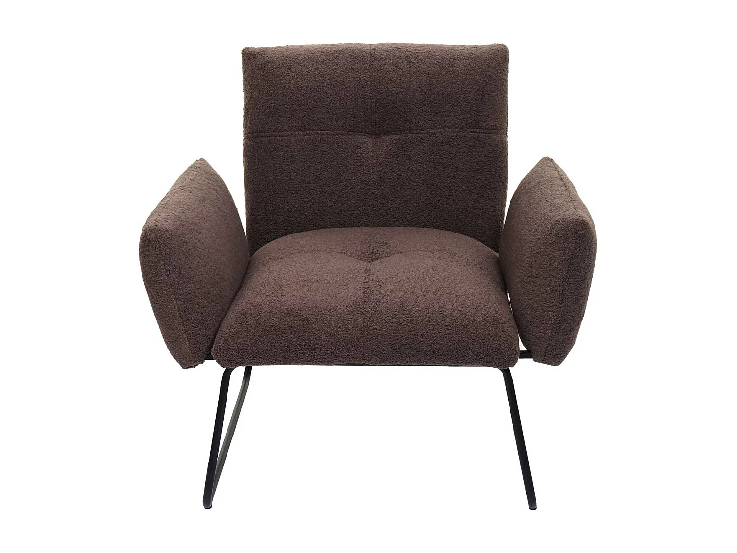 Fauteuil lounge cocktail assise tissu marron 65 x 51 x 81 cm 04_0006856