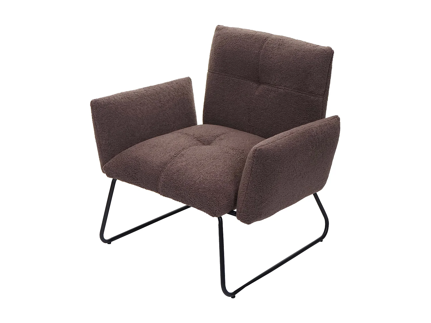 Fauteuil lounge cocktail assise tissu marron 65 x 51 x 81 cm 04_0006856