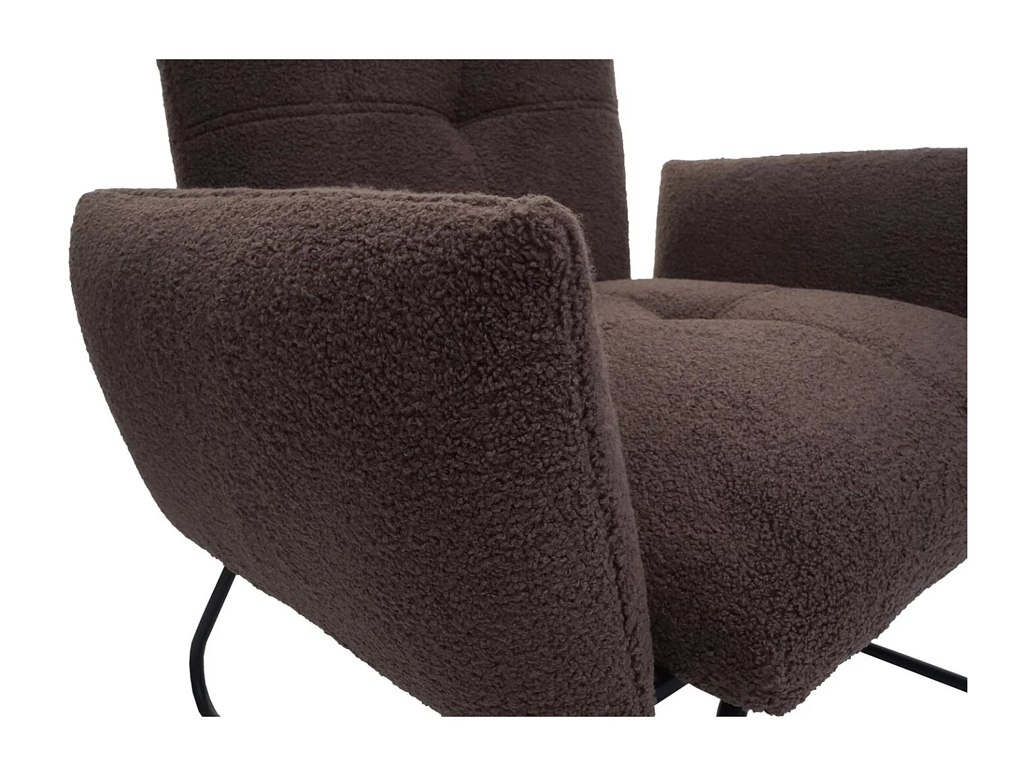 Fauteuil lounge cocktail assise tissu marron 65 x 51 x 81 cm 04_0006856