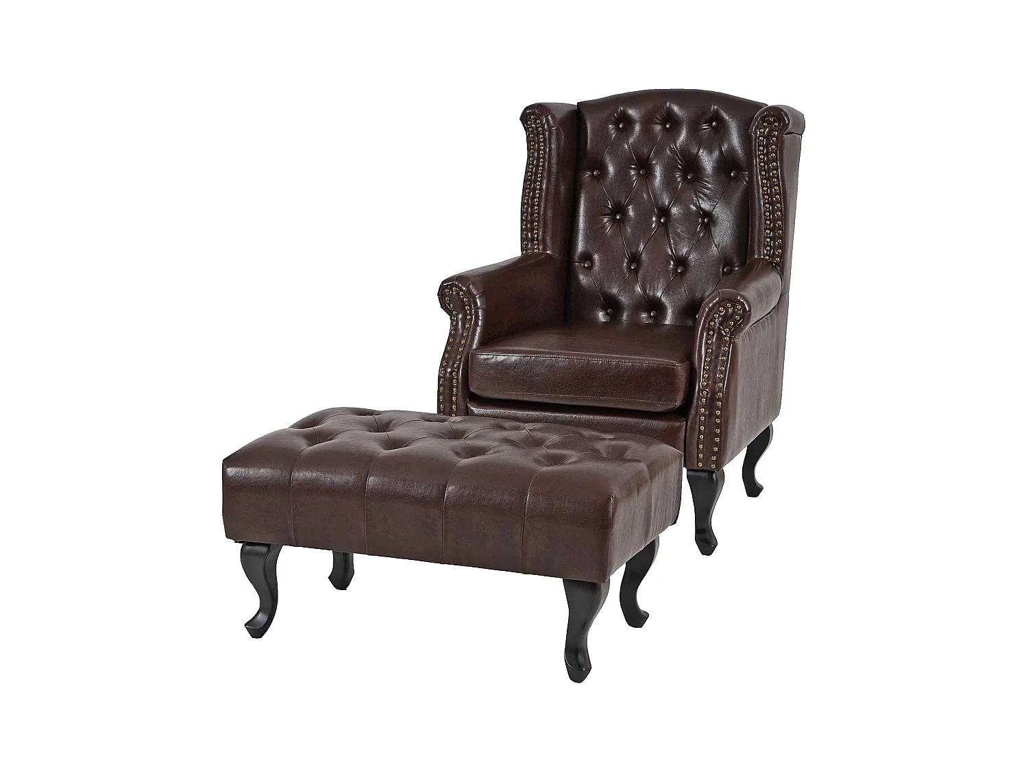 Fauteuil de relaxation Chesterfield marron 75 x 80 x 102 cm 04_0003116