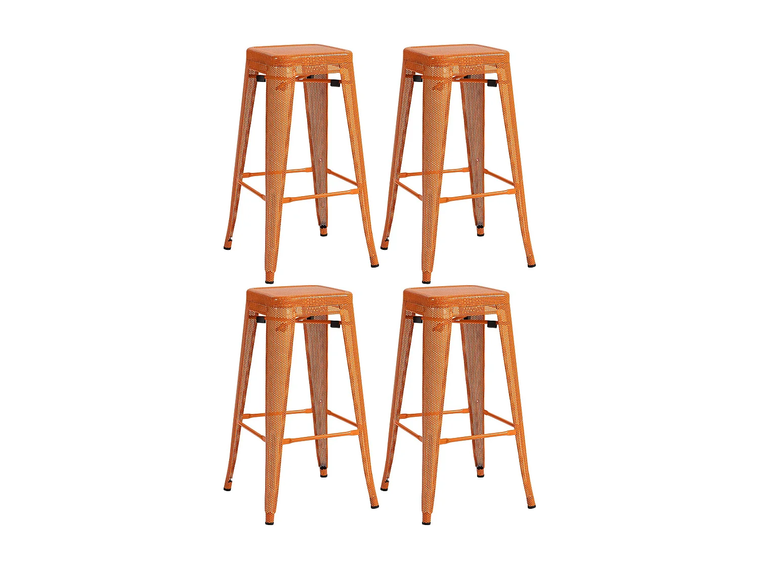 Set de 4 tabourets métal argentée 43 x 43 x 77 cm 10_0004512