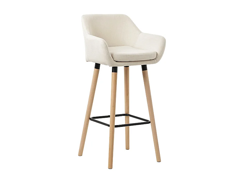 Tabouret de bar lounge métal beige 51 x 50 x 101 cm 10_0004915