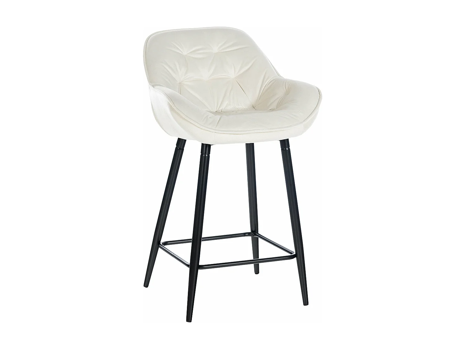 Tabouret de bar chaise métal crème 54 x 57.5 x 103 cm 10_0004890