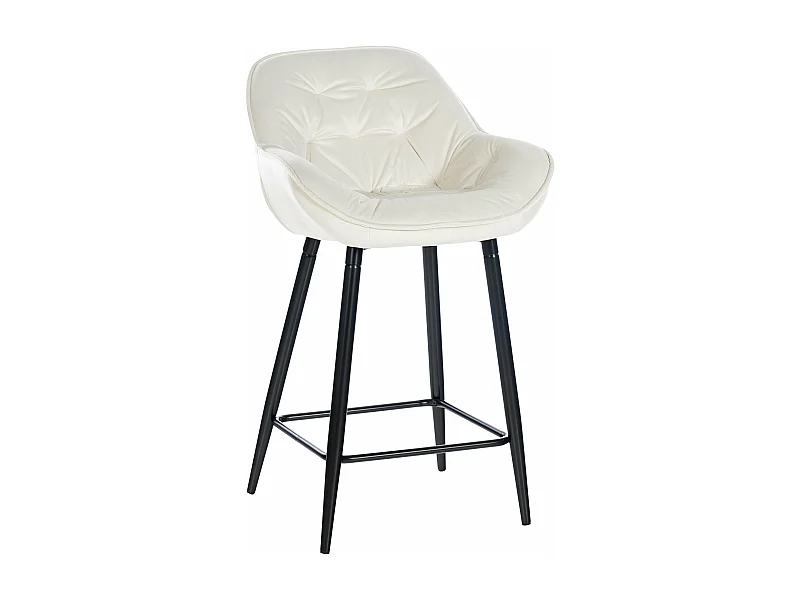 Tabouret de bar chaise métal crème 54 x 57.5 x 103 cm 10_0004890