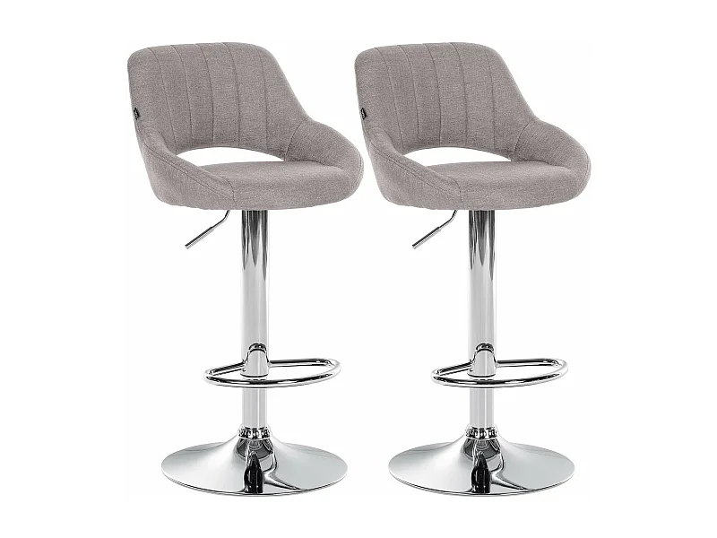 Lot de 2 tabourets métal grise 47 x 48 x 85 cm TDB10809