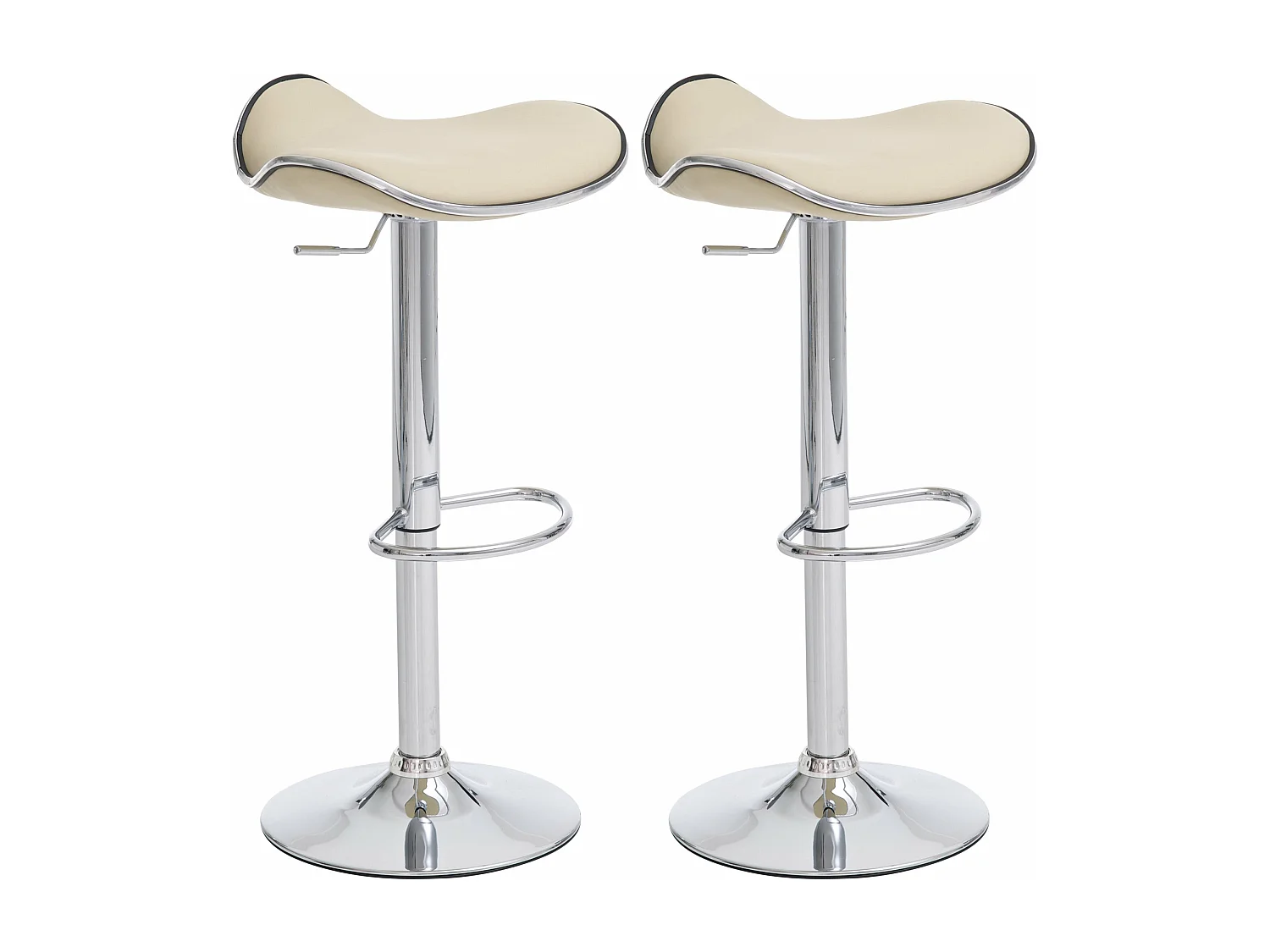 Lot de 2 tabourets métal crème 45 x 45 x 71 cm 10_0004407