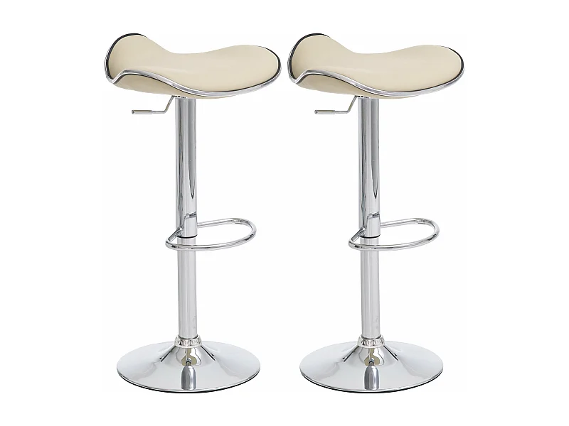 Lot de 2 tabourets métal crème 45 x 45 x 71 cm 10_0004407