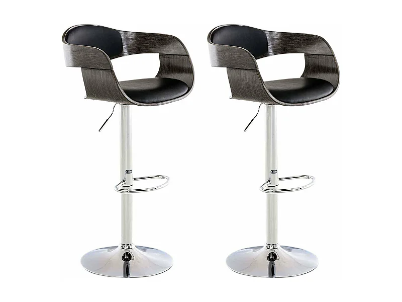 Lot de 2 tabourets bois marron 50 x 48 x 88 cm 10_0004245