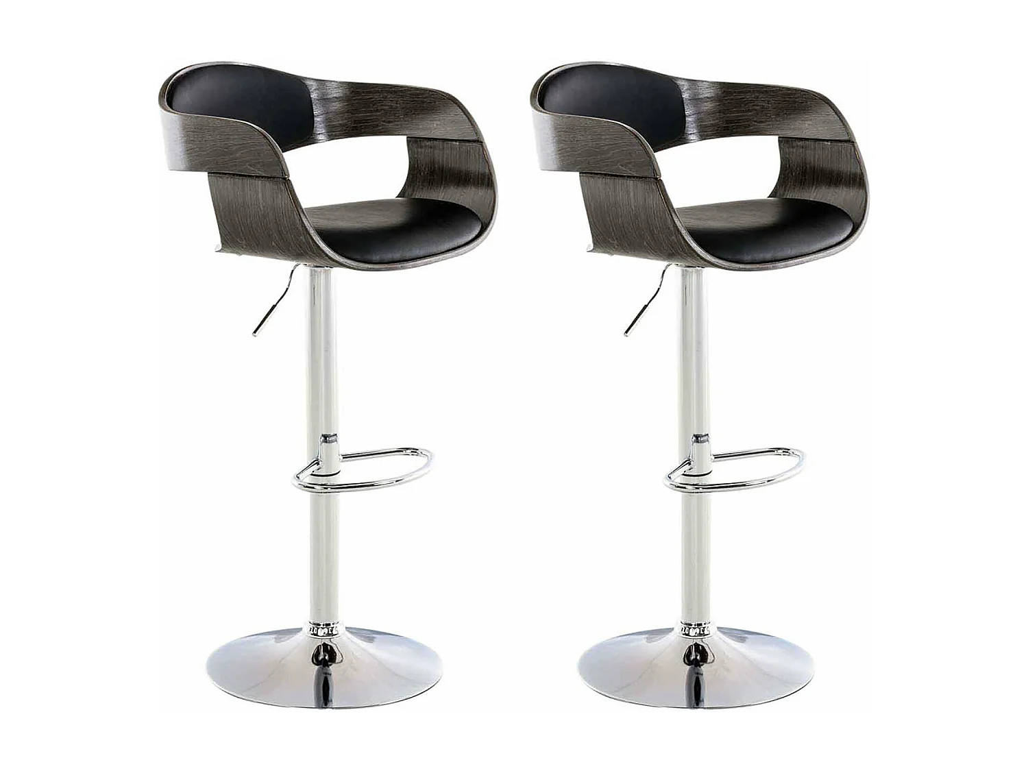 Lot de 2 tabourets bois marron 50 x 48 x 88 cm 10_0004245