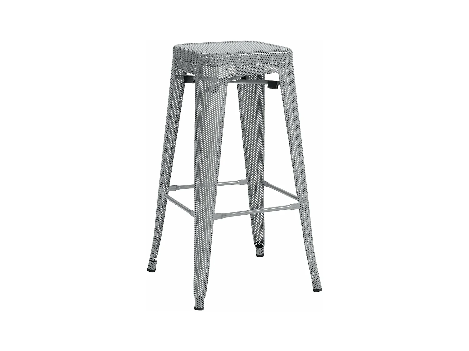 Tabouret de bar avec métal argenté 43 x 43 x 77 cm 10_0004871