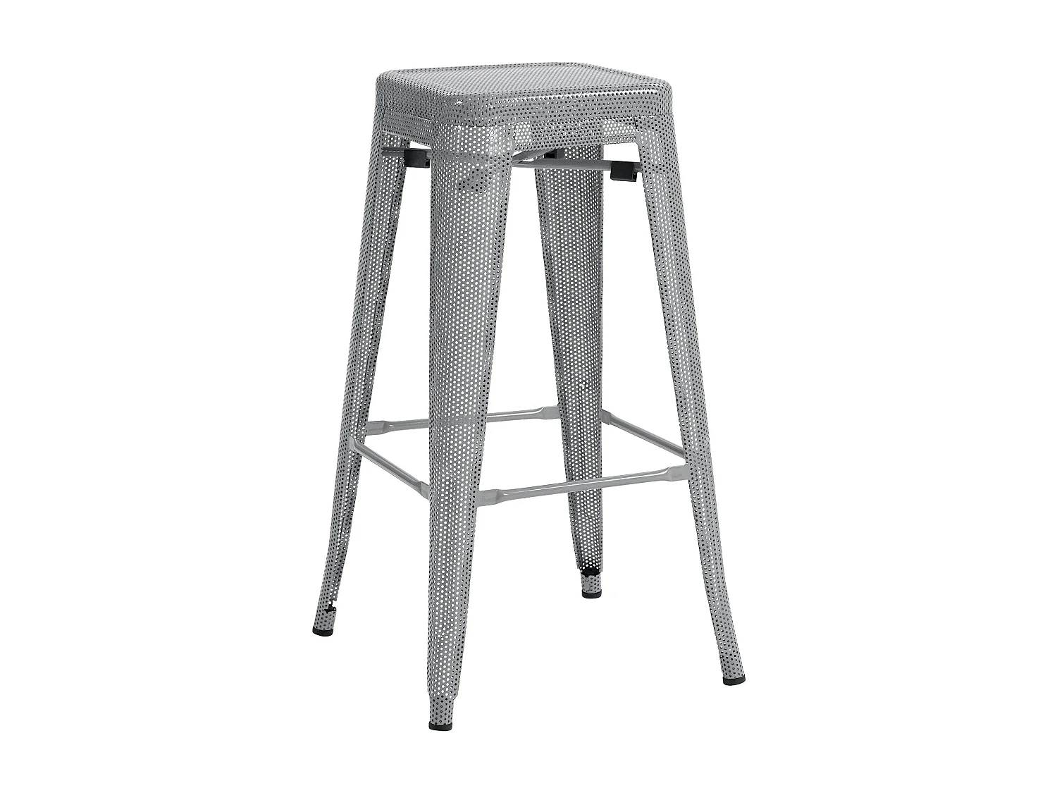 Tabouret de bar avec métal argenté 43 x 43 x 77 cm 10_0004871