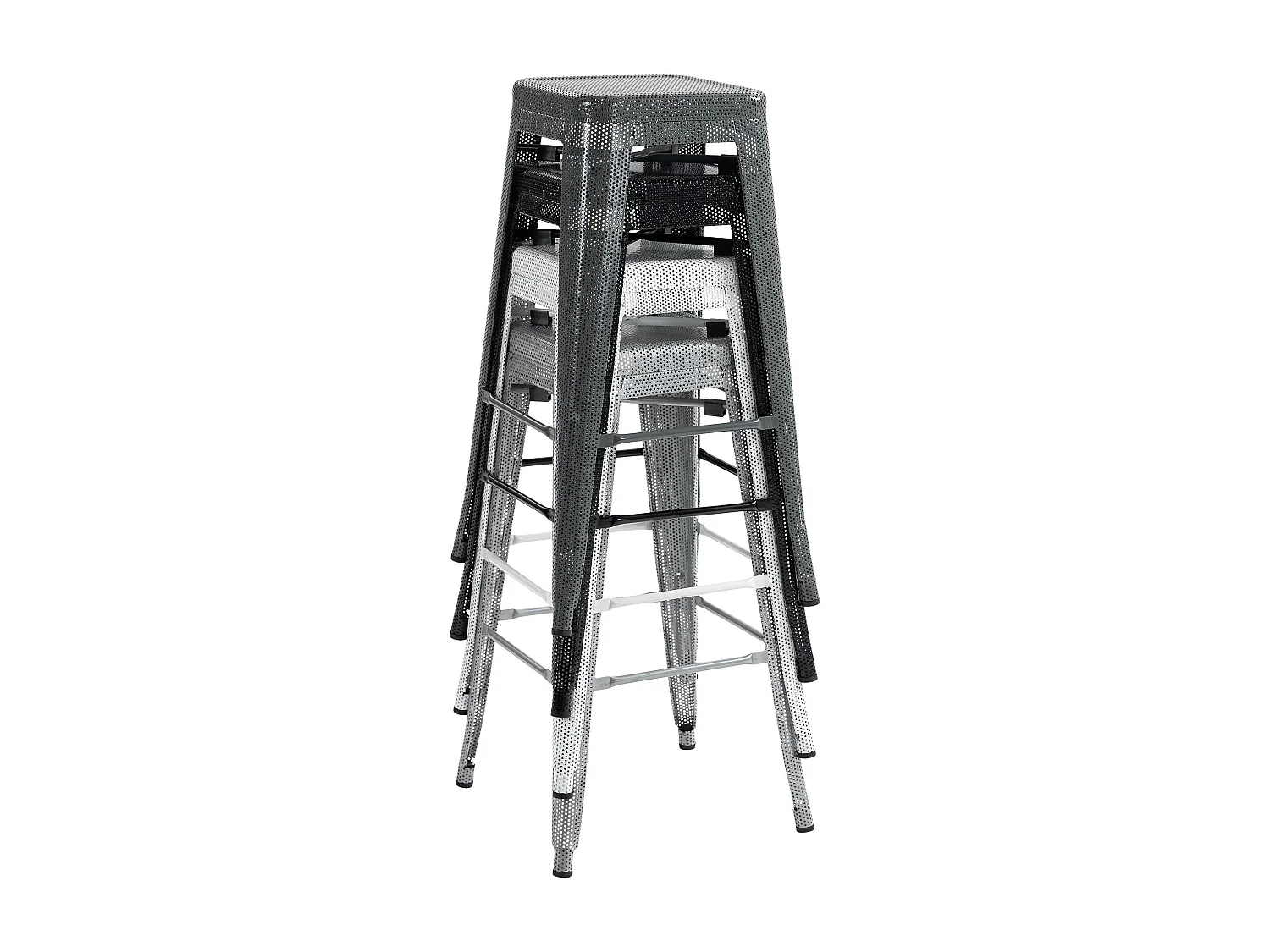 Tabouret de bar avec métal argenté 43 x 43 x 77 cm 10_0004871