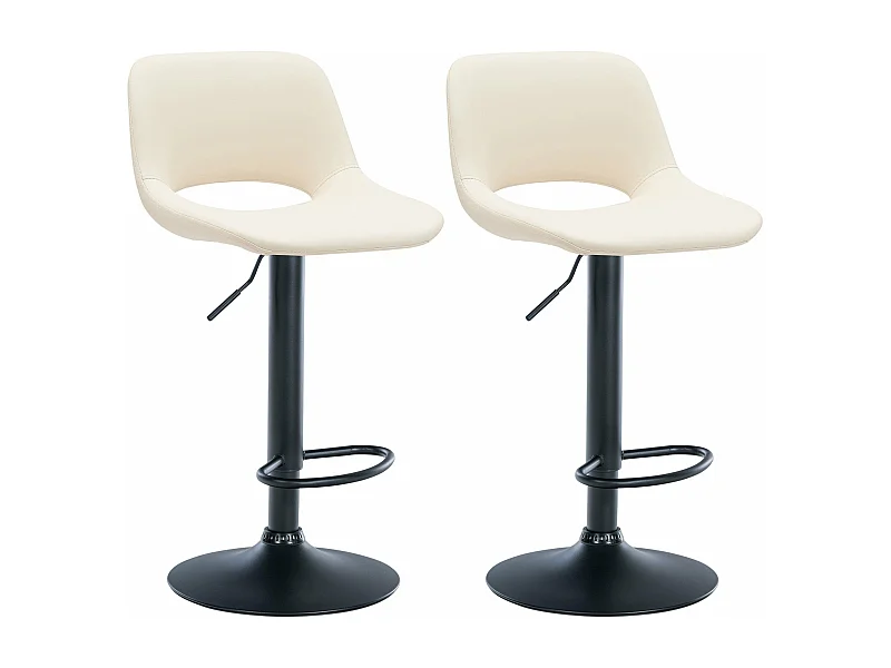 Tabourets de bar chaises métal crème 42 x 46 x 86 cm 10_0004067