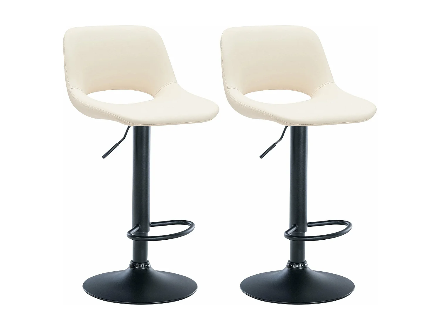 Tabourets de bar chaises métal crème 42 x 46 x 86 cm 10_0004067