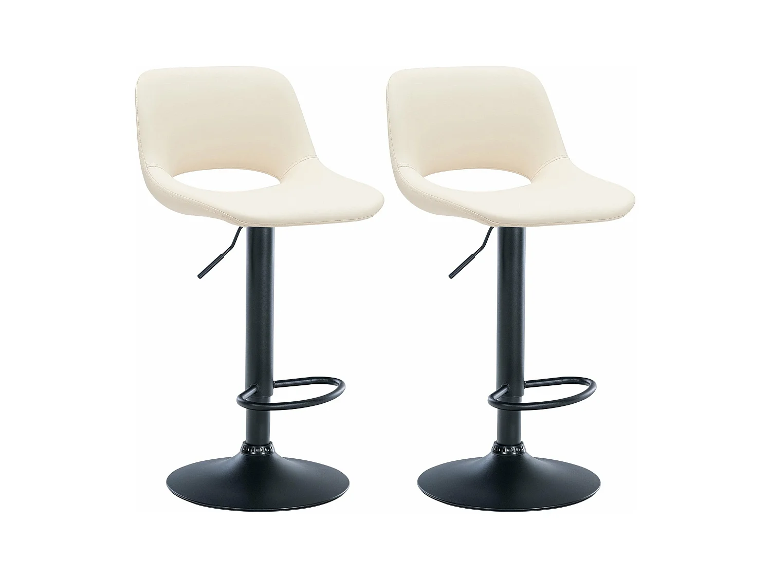 Tabourets de bar chaises métal crème 42 x 46 x 86 cm 10_0004067
