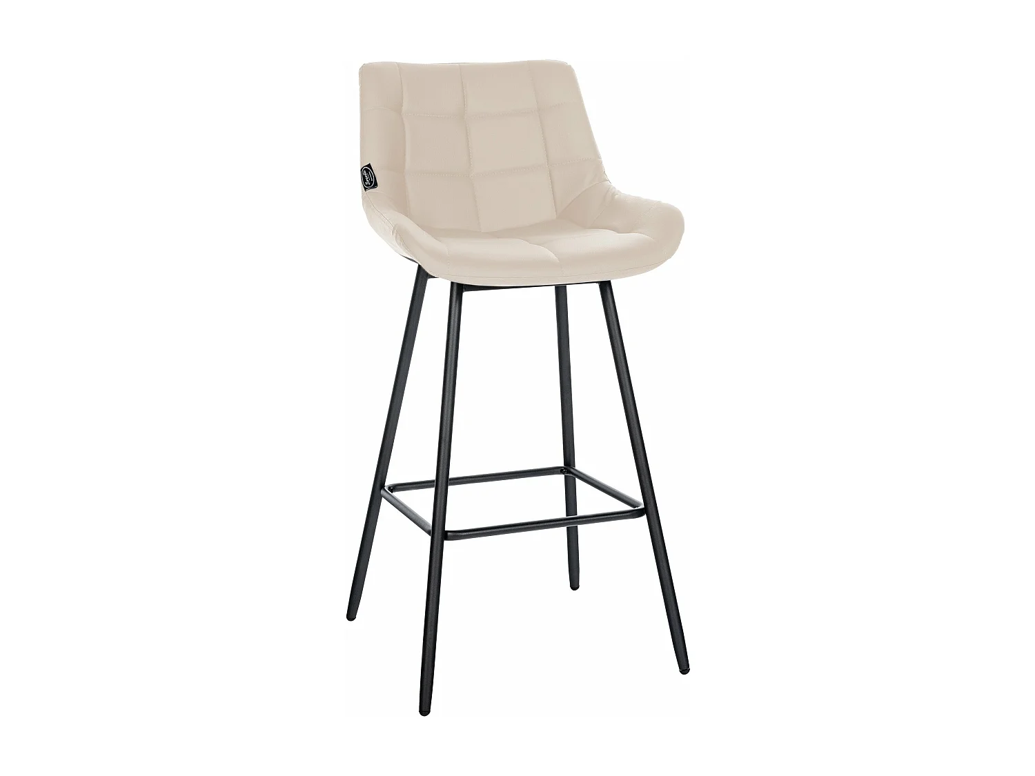 Tabouret de bar x1 métal crème 49 x 56 x 104 cm 10_0005457
