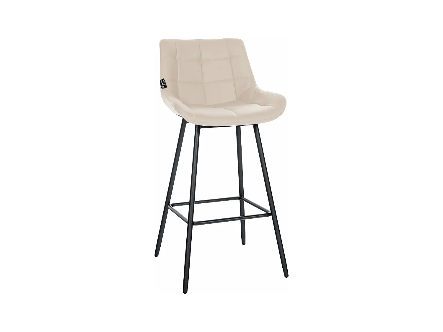 Tabouret de bar x1 métal crème 49 x 56 x 104 cm 10_0005457