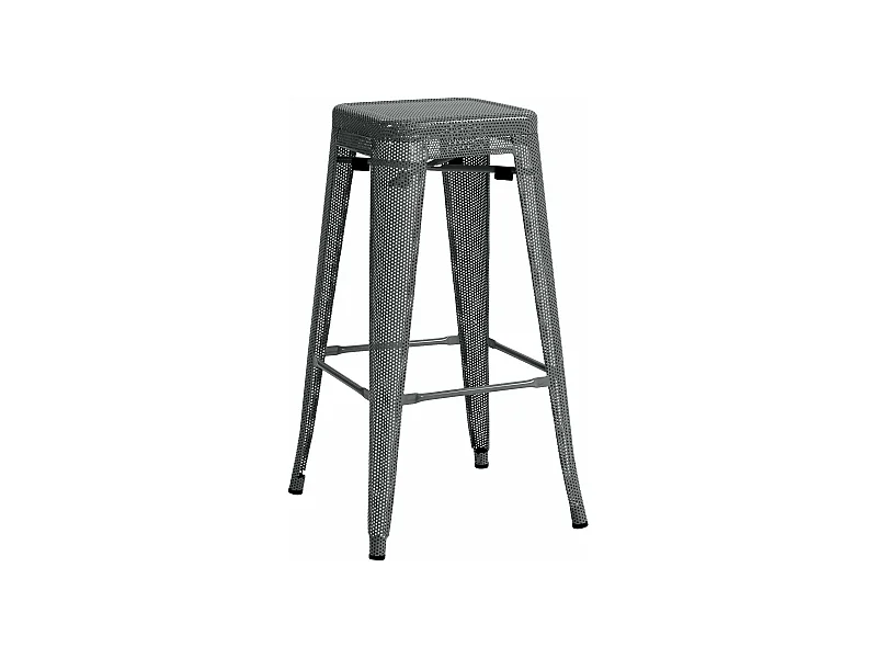 Tabouret de bar avec métal grise 43 x 43 x 77 cm 10_0004869