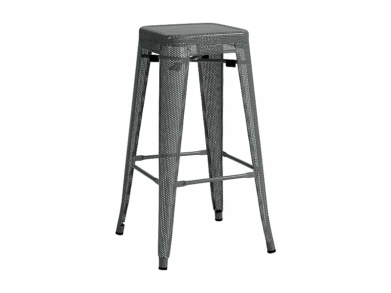 Tabouret de bar avec métal grise 43 x 43 x 77 cm 10_0004869