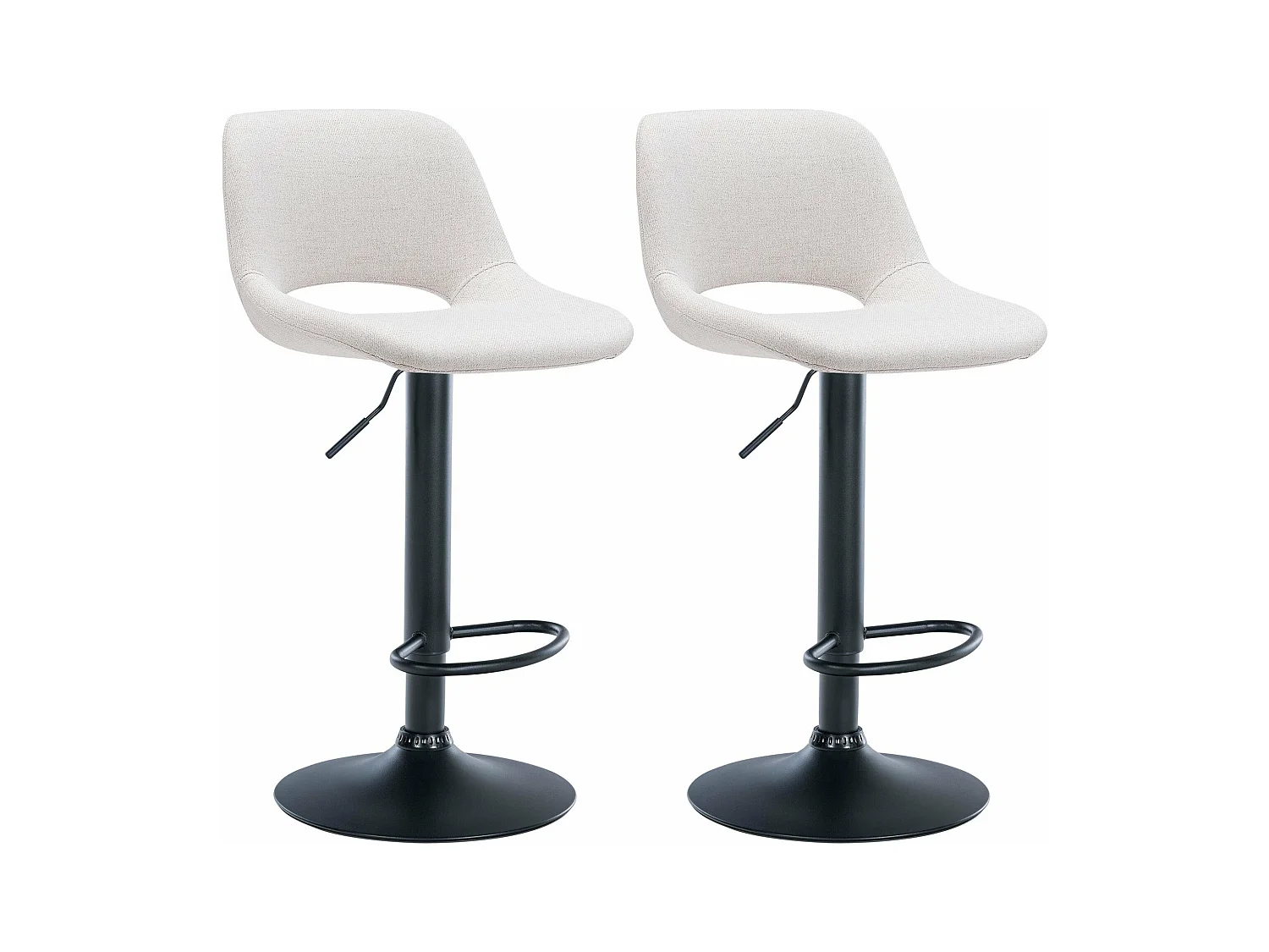 Tabourets de bar chaises métal crème 42 x 46 x 86 cm 10_0004096