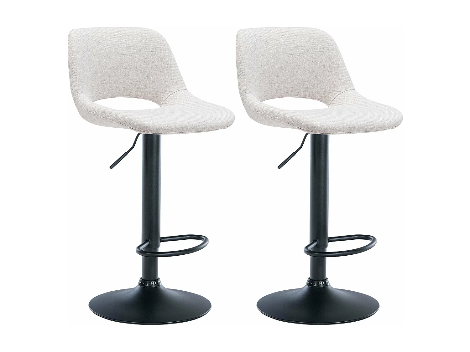 Tabourets de bar chaises métal crème 42 x 46 x 86 cm 10_0004096
