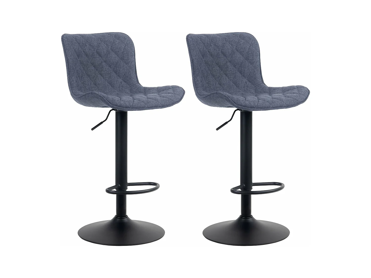 Lot de 2 tabourets métal bleue 48 x 54 x 83 cm 10_0004140
