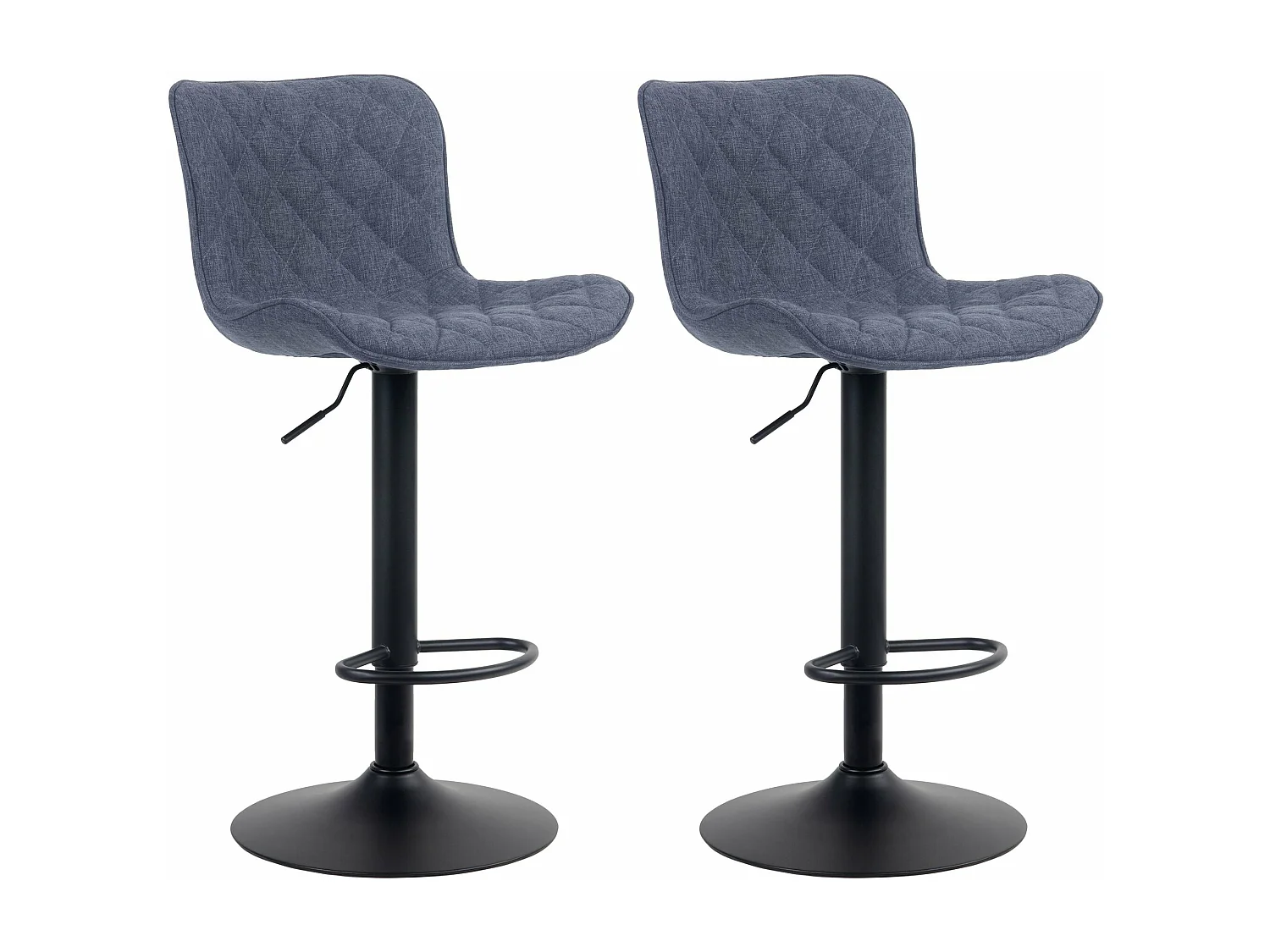 Lot de 2 tabourets métal bleue 48 x 54 x 83 cm 10_0004140