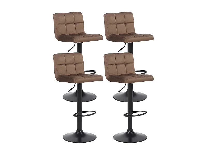 Lot de 4 tabourets métal marron 40 x 40 x 85 cm 10_0004505