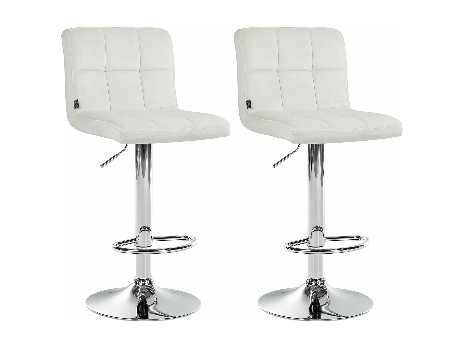 Lot de 2 tabourets métal crème 46 x 47 x 94 cm 10_0004389