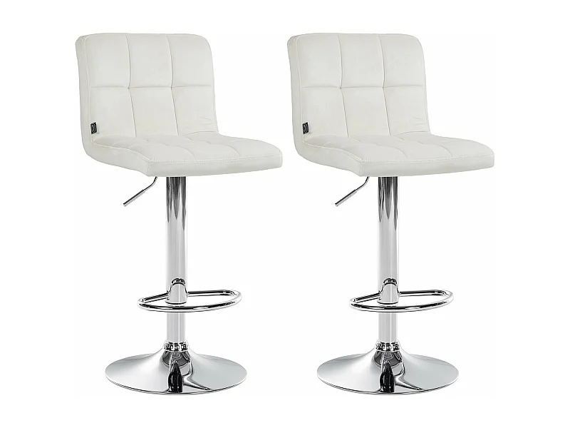 Lot de 2 tabourets métal crème 46 x 47 x 94 cm 10_0004389