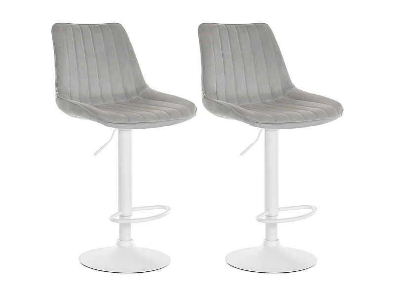 Lot de 2 tabourets métal blanche 49.5 x 50 x 91 cm 10_0004431