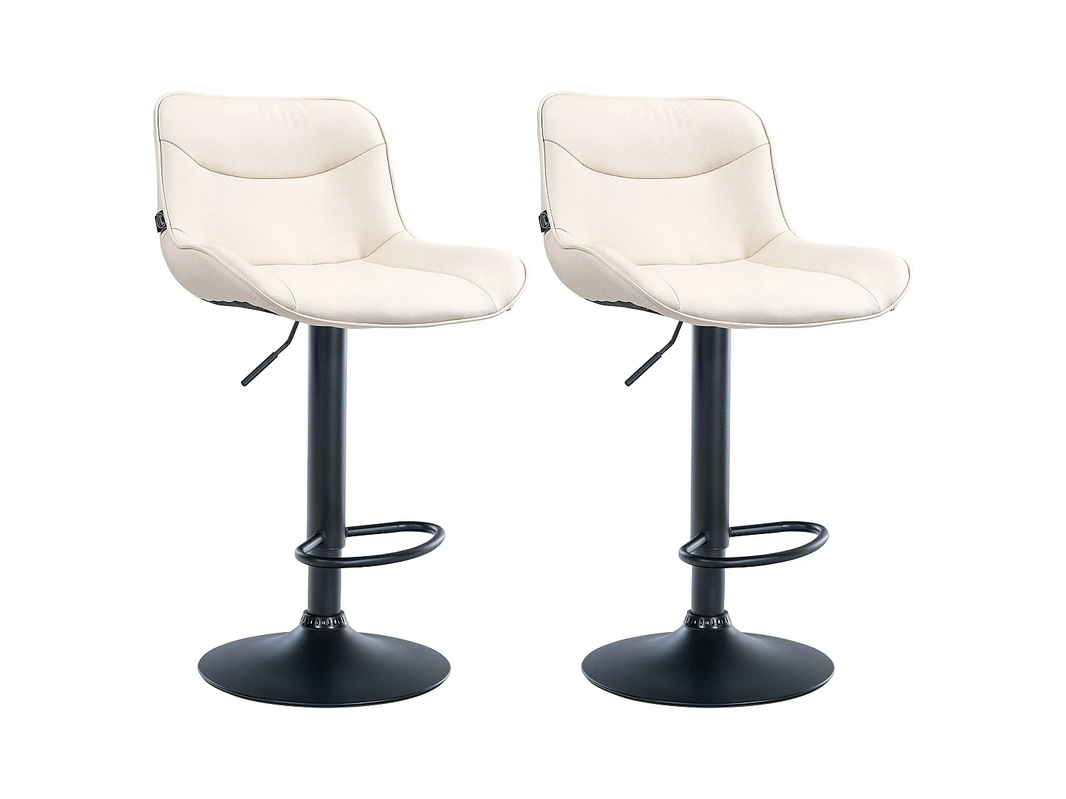 Lot de 2 tabourets métal crème 49 x 51 x 85 cm 10_0004455