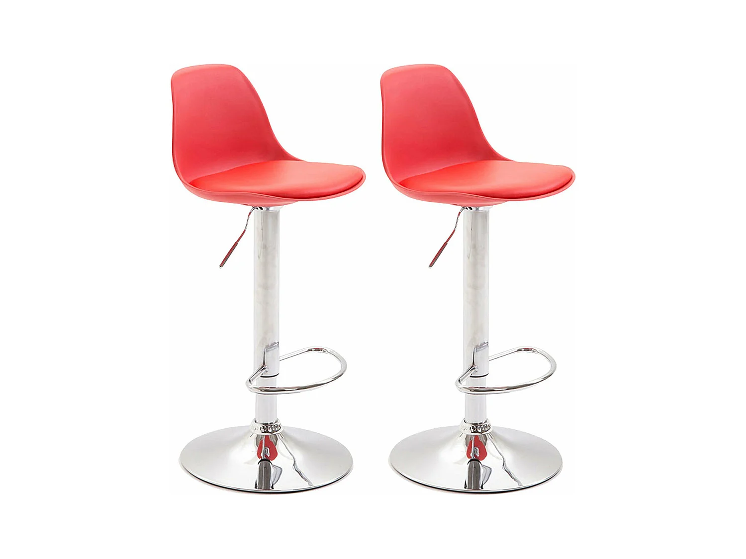 Lot de 2 tabourets métal argentée 39 x 43 x 82 cm 10_0004232