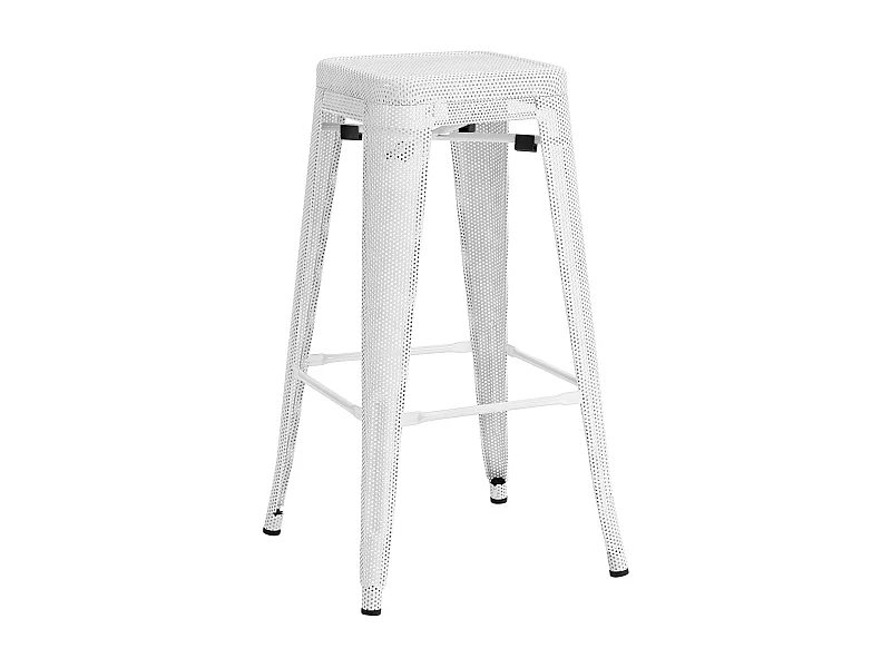 Tabouret de bar avec métal blanche 43 x 43 x 77 cm 10_0004868