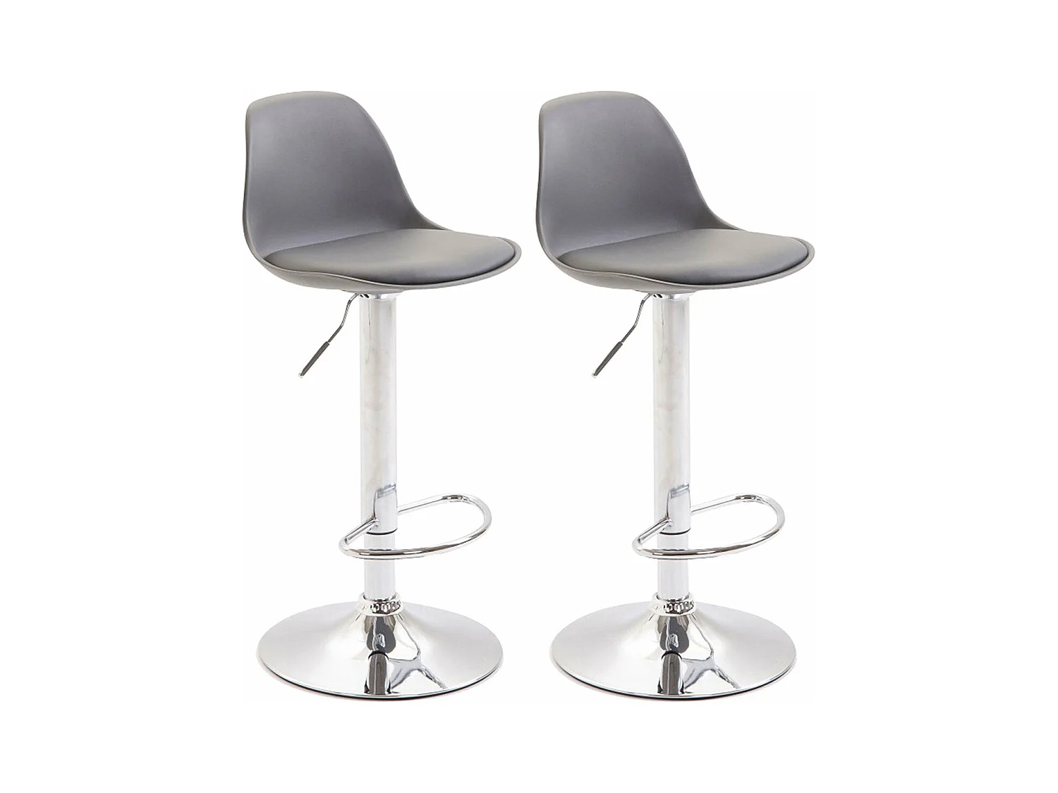 Lot de 2 tabourets métal grise 39 x 43 x 82 cm 10_0004231