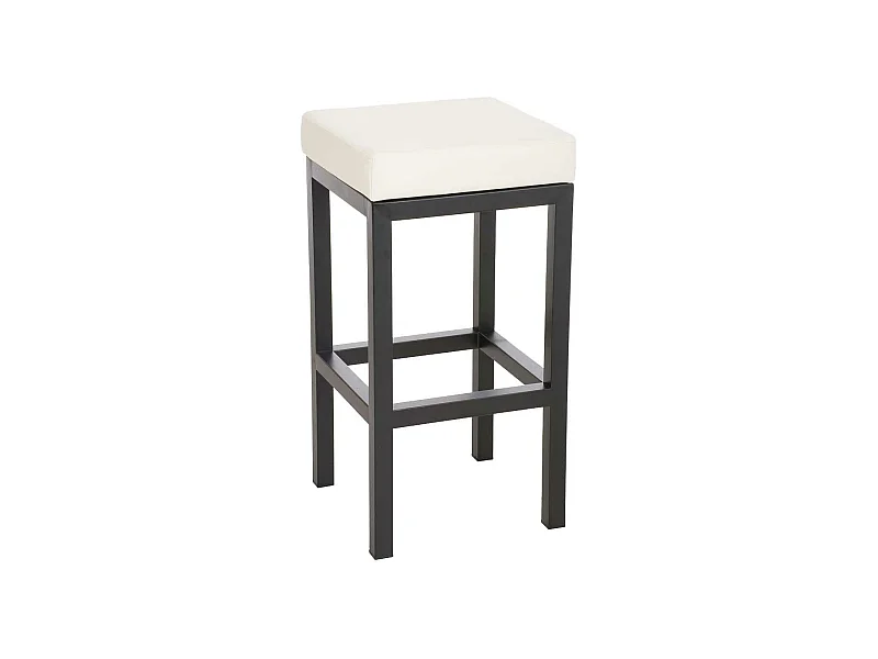 Tabouret de bar x1 métal crème 41 x 41 x 80 cm 10_0005407