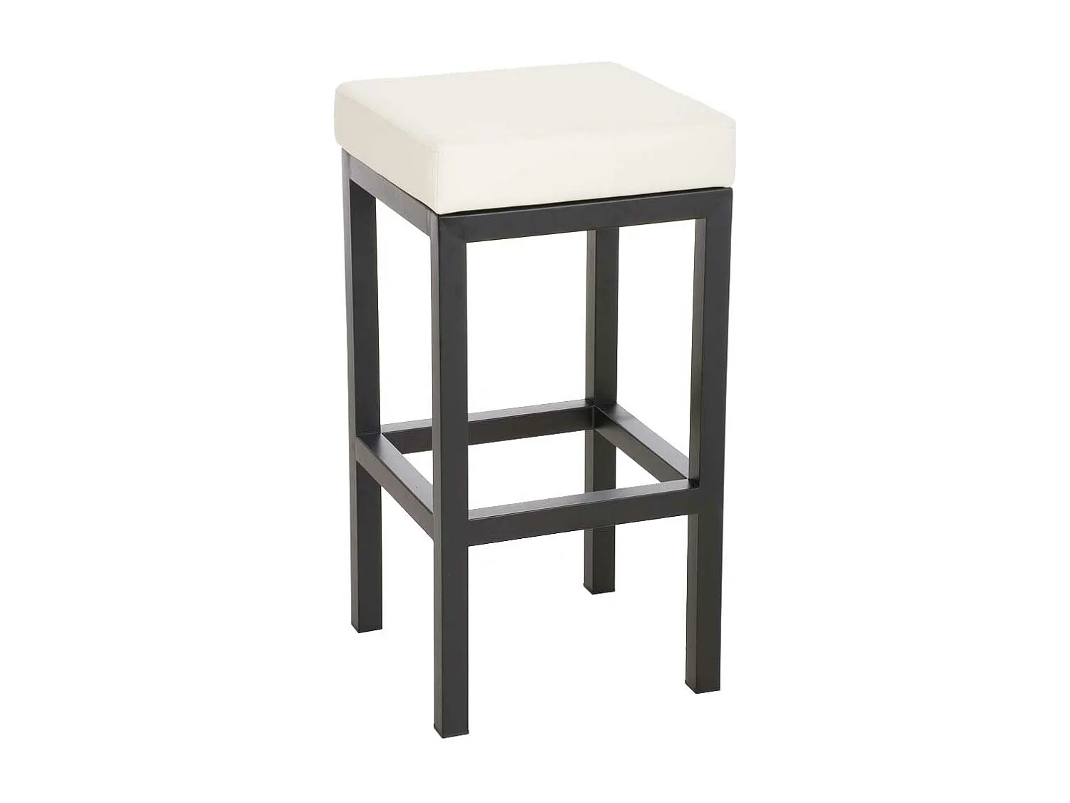 Tabouret de bar x1 métal crème 41 x 41 x 80 cm 10_0005407