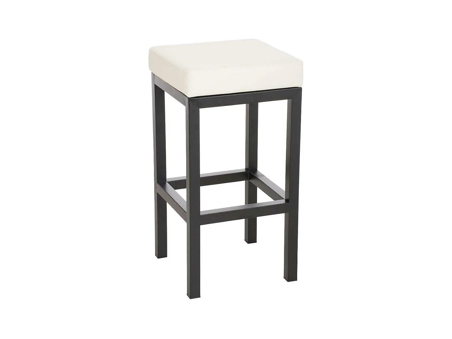 Tabouret de bar x1 métal crème 41 x 41 x 80 cm 10_0005407