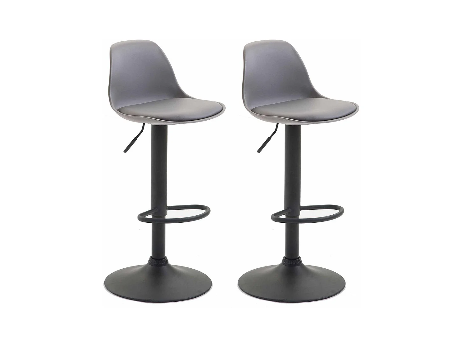 Lot de 2 tabourets métal grise 39 x 43 x 82 cm 10_0004239