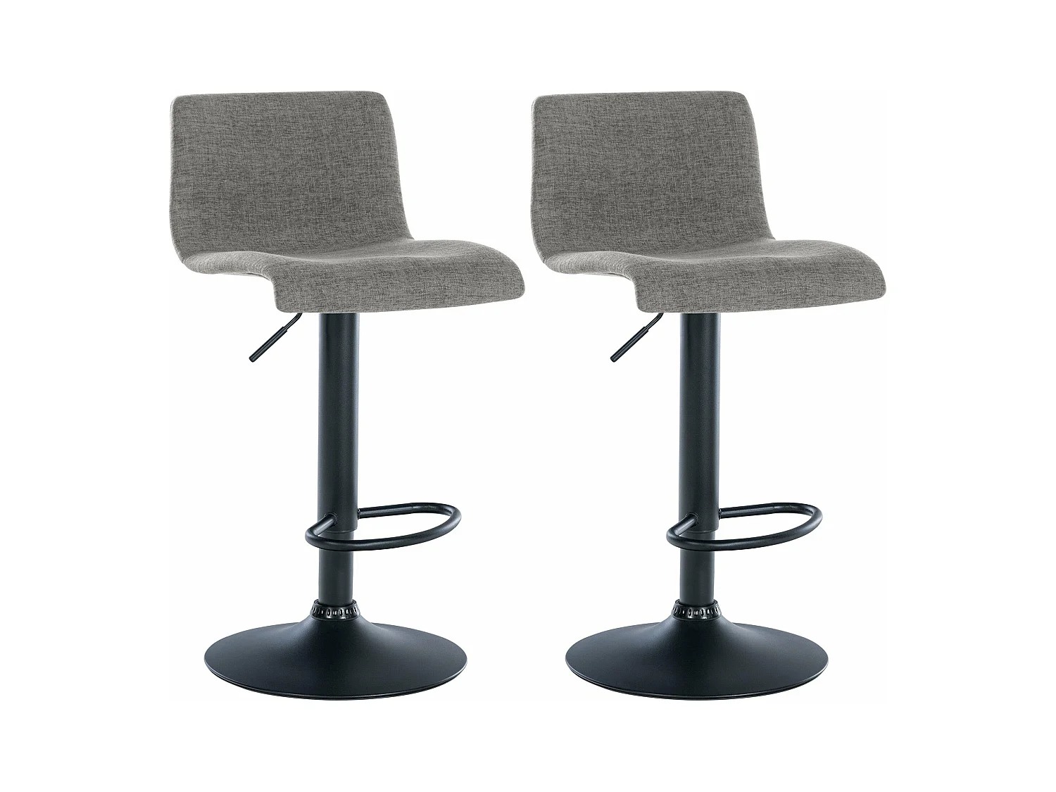 Lot de 2 tabourets métal grise 39 x 36 x 84 cm 10_0004053