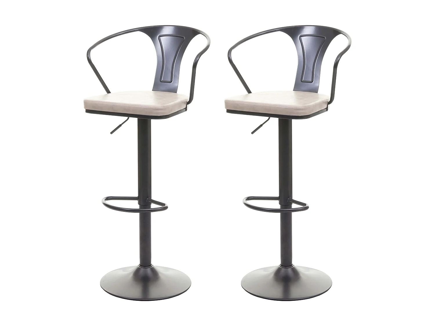 Lot de 2 tabourets crème 53 x 42 x 53 cm 04_0007462