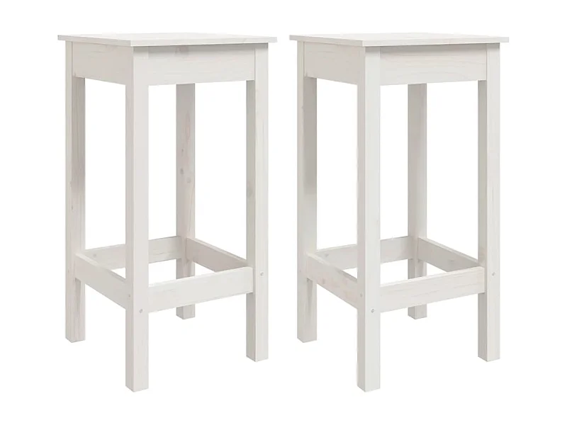 Lot de 2 tabourets bois blanche 40 x 40 x 78 cm DEC025182