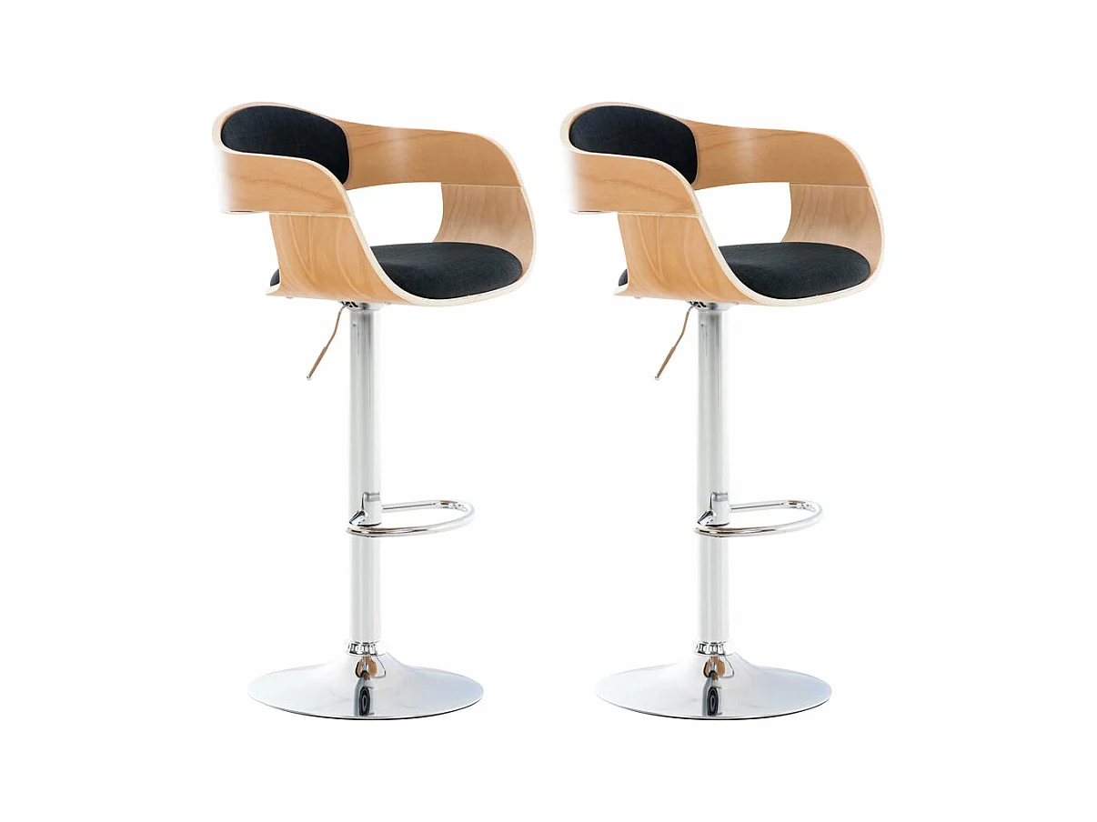 Lot de 2 tabourets bois marron 50 x 48 x 88 cm 10_0004253