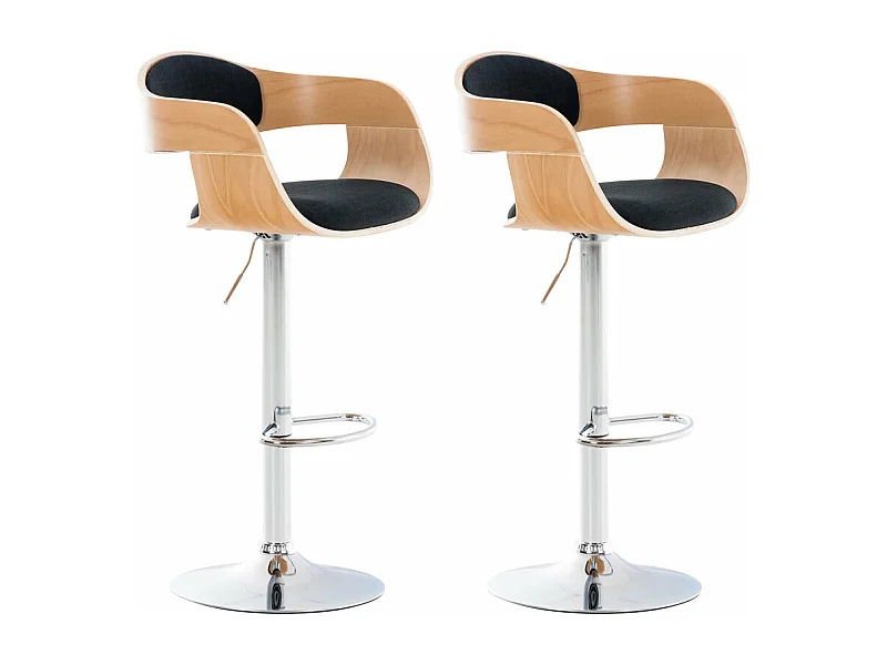 Lot de 2 tabourets bois marron 50 x 48 x 88 cm 10_0004253