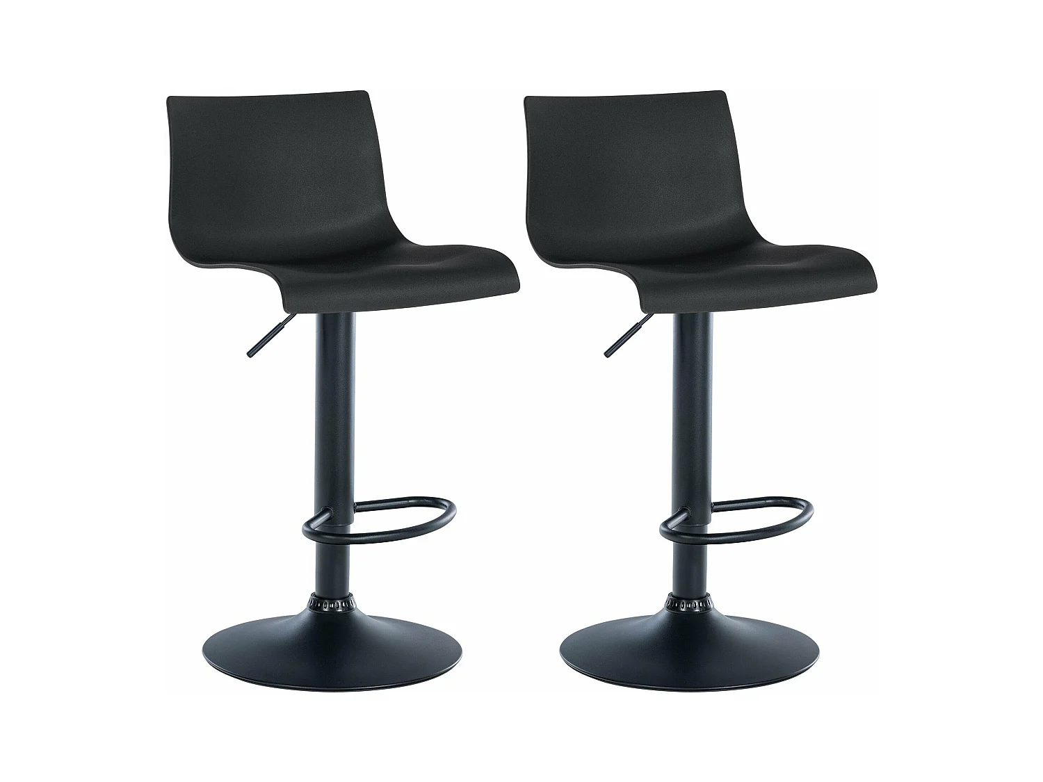 Lot de 2 tabourets métal argentée 39 x 36 x 84 cm 10_0004047