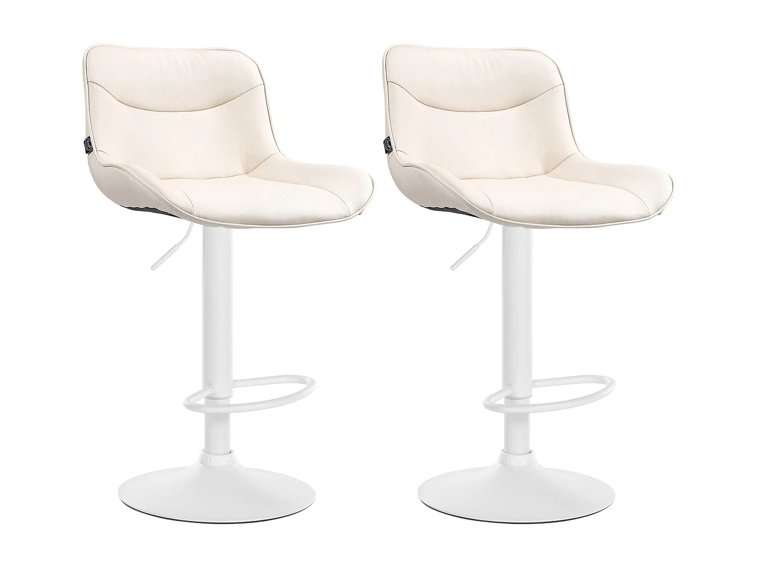 Lot de 2 tabourets métal blanche 49 x 51 x 85 cm 10_0004457