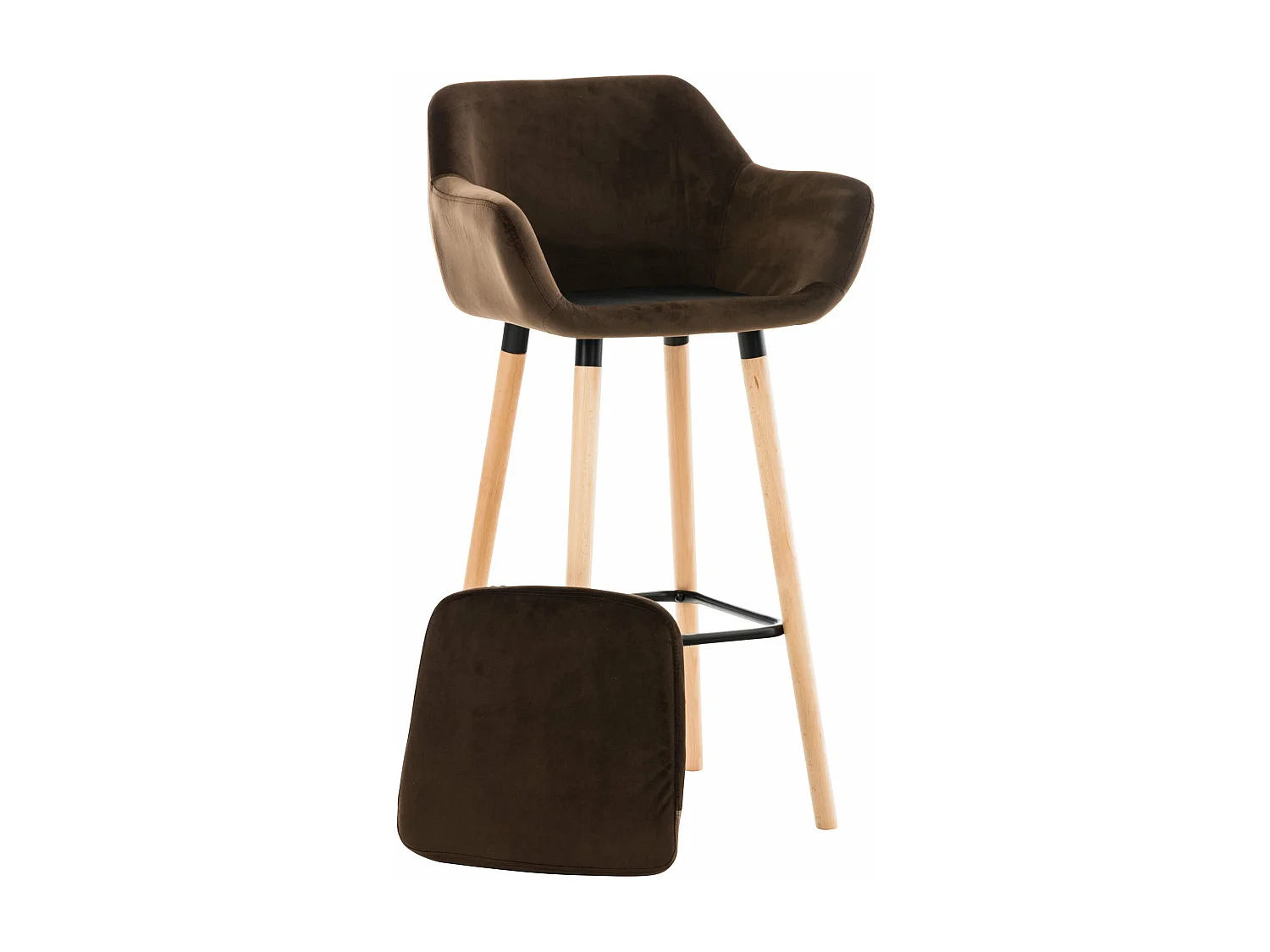 Tabouret de bar lounge métal marron 55 x 46 x 99 cm 10_0004910