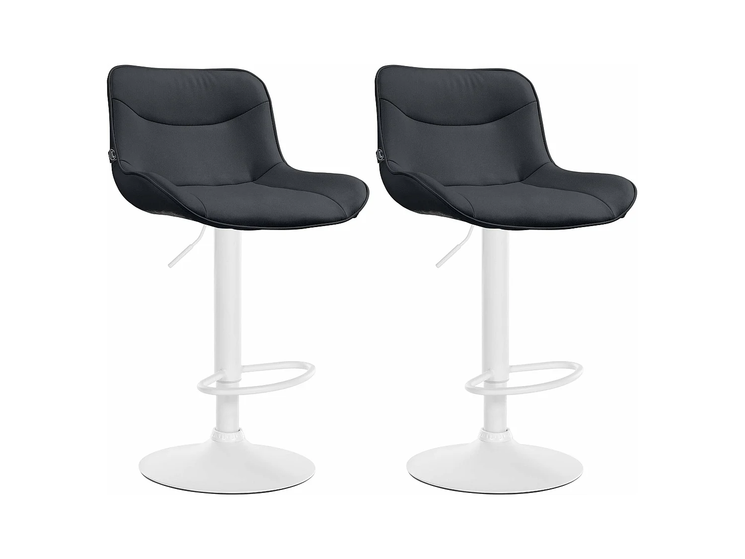 Lot de 2 tabourets métal blanche 49 x 51 x 85 cm 10_0004458