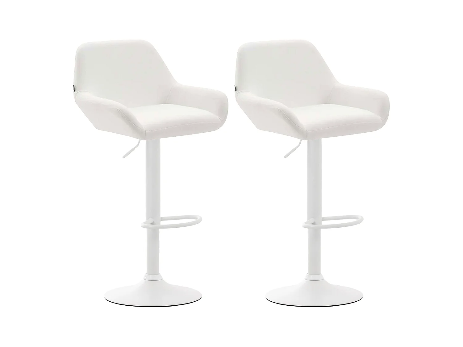 Lot de 2 tabourets métal blanche 51 x 52 x 89 cm 10_0004027
